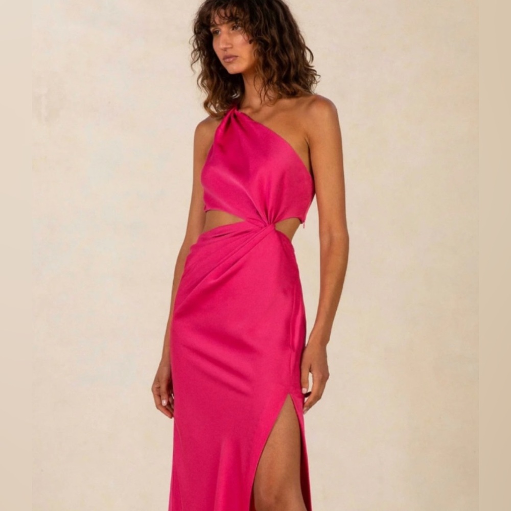 Misha Hot Pink Cut Out Dress